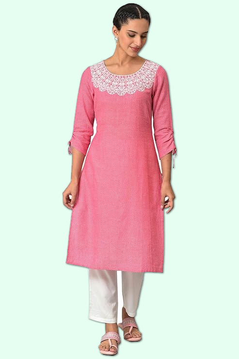 Cotton Round Neck Women's Kurta
