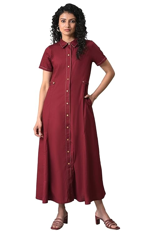Midi Regular Fit Solid Dress