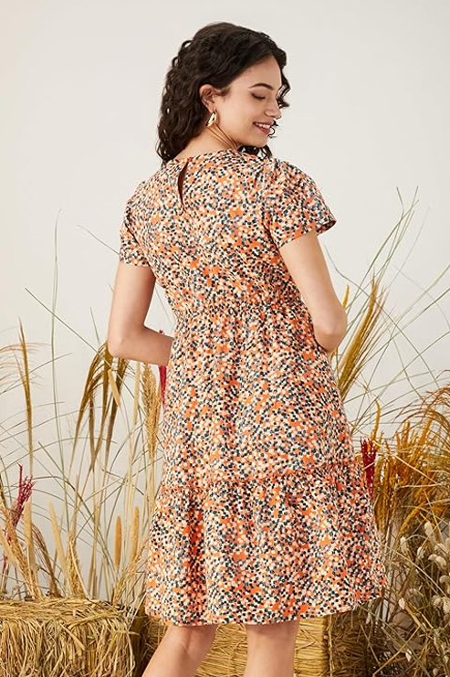 Symbol Women's Cotton One Piece Western Short Dress