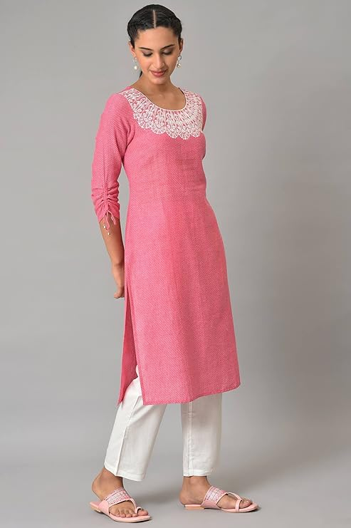 Cotton Round Neck Women's Kurta