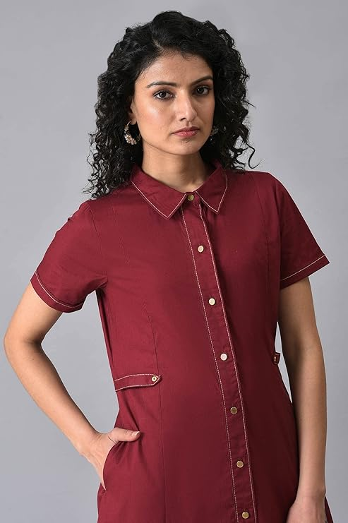 Midi Regular Fit Solid Dress