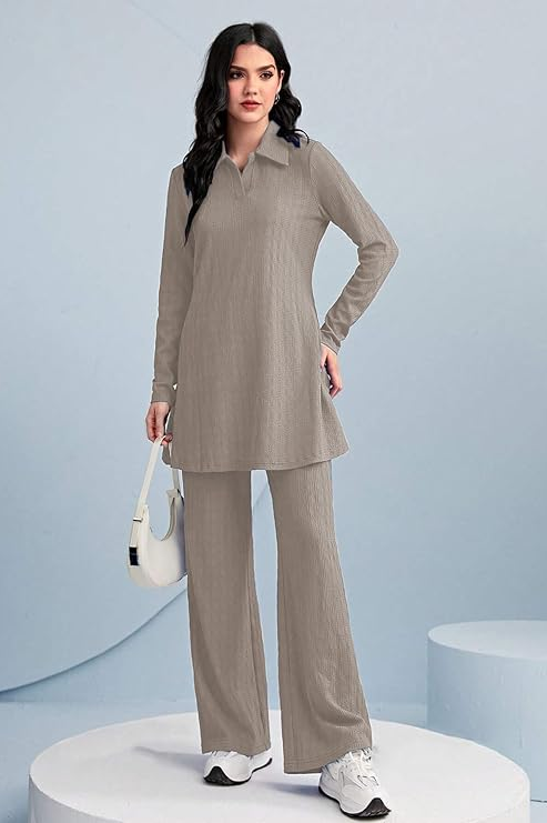 Long Sleeve Top & Wide Leg Pants Co-ord