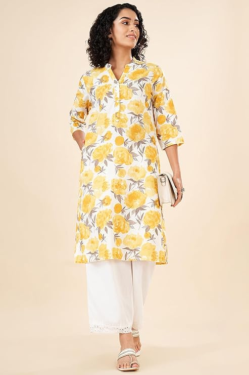 Cambric Floral Regular Kurta