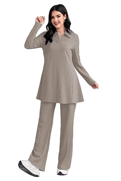 Long Sleeve Top & Wide Leg Pants Co-ord