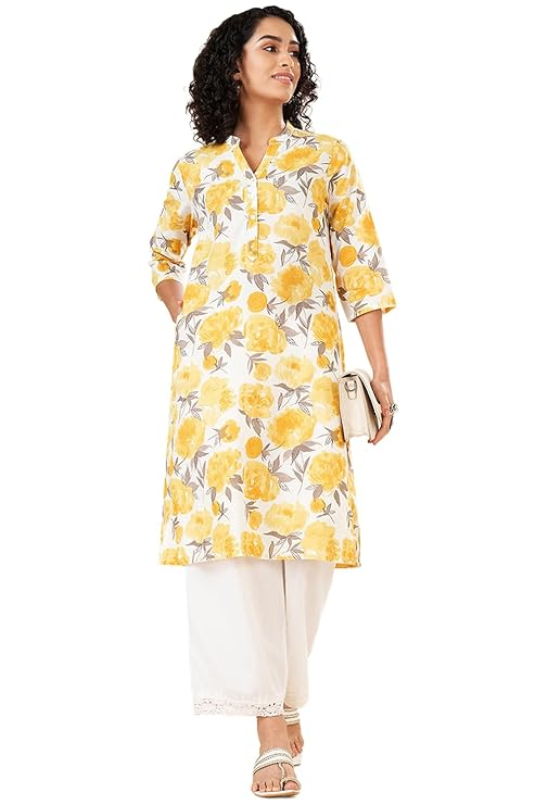 Cambric Floral Regular Kurta