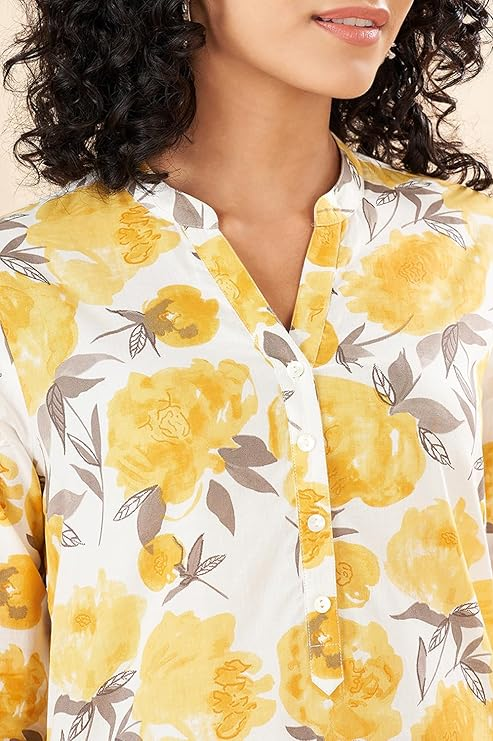 Cambric Floral Regular Kurta