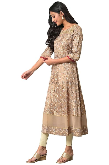 Printed A-Line Regular Kurta
