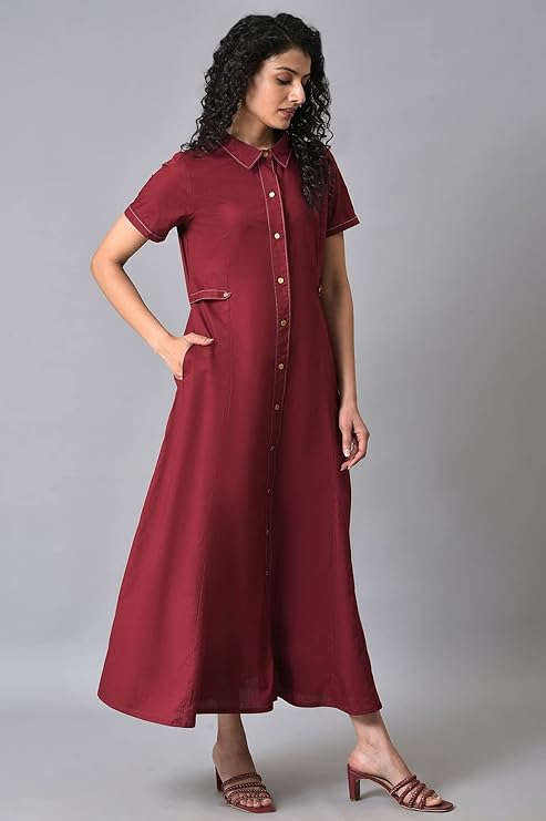 Midi Regular Fit Solid Dress
