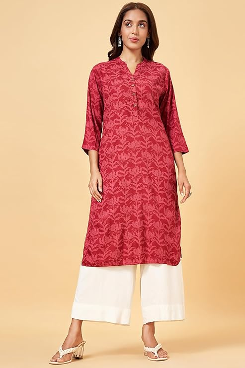 Rayon Printed Regular Kurta