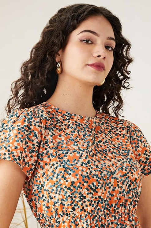 Symbol Women's Cotton One Piece Western Short Dress