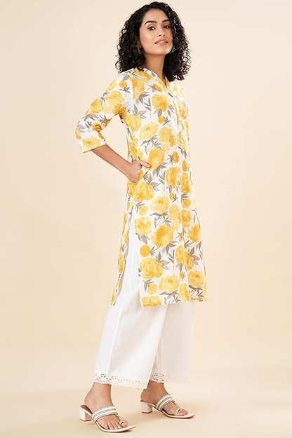 Cambric Floral Regular Kurta
