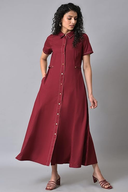 Midi Regular Fit Solid Dress