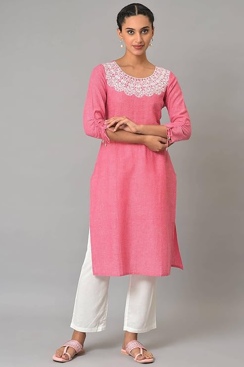Cotton Round Neck Women's Kurta