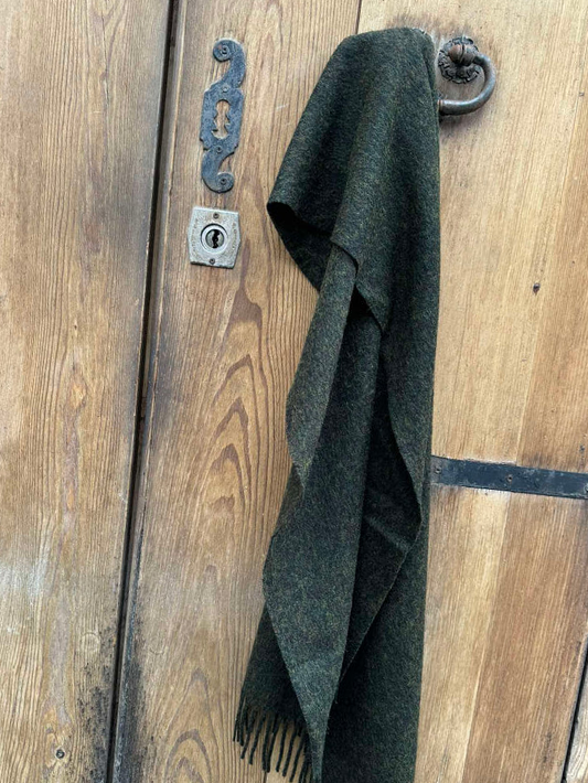Plain Olive Green - Merino Wool Scarf