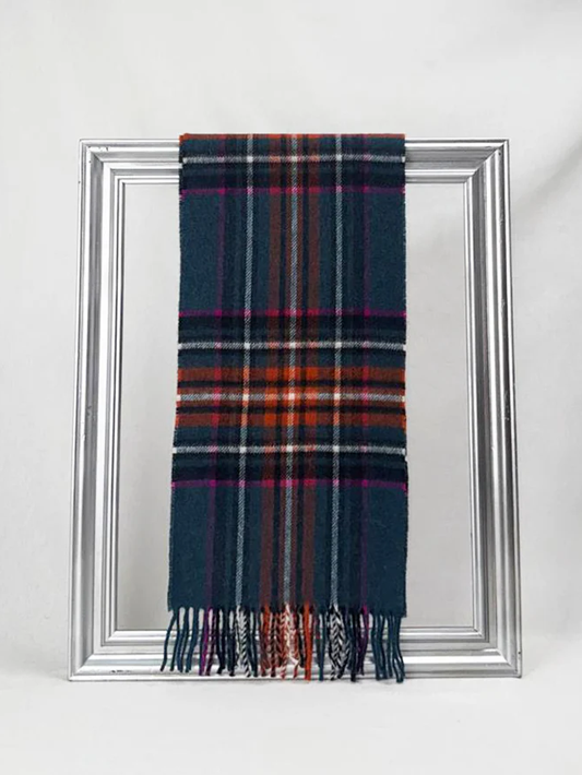 Teal Ember Tartan - Merino Wool Scarf
